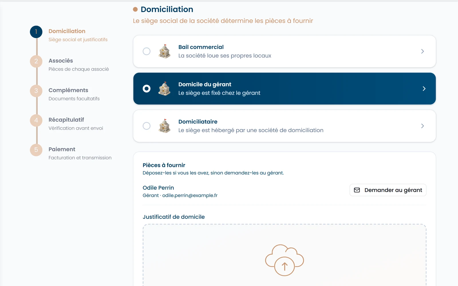 Délégation de la constitution d'une SCI : choix de la domiciliation et pièces à demander au gérant